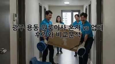 광주 용동 원룸이사, 혼자 vs 업체? 후기와 비교분석!
